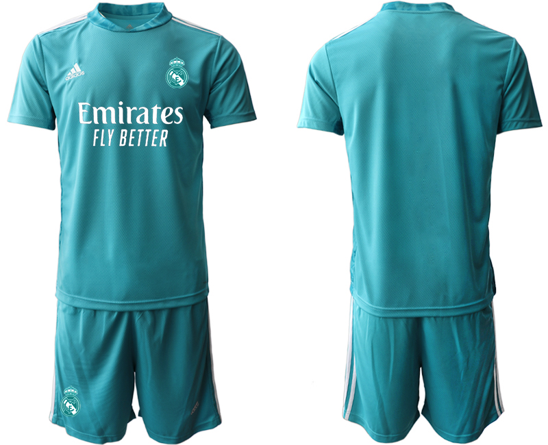 Men 2020-2021 club Real Madrid blue goalkeeper blank Soccer Jerseys->real madrid jersey->Soccer Club Jersey